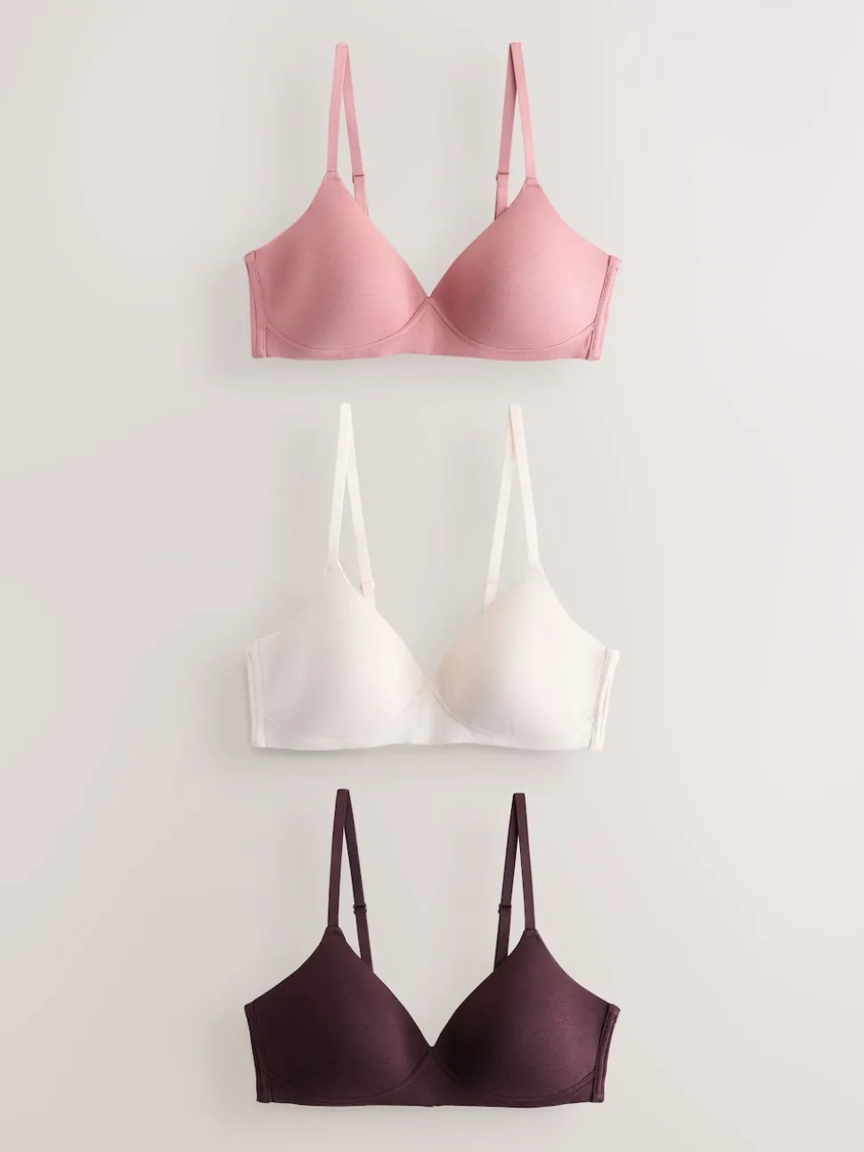 Chocolat/rose/crème - Lot de 3 soutiens-gorge en mélange de coton Ultimate Comfort