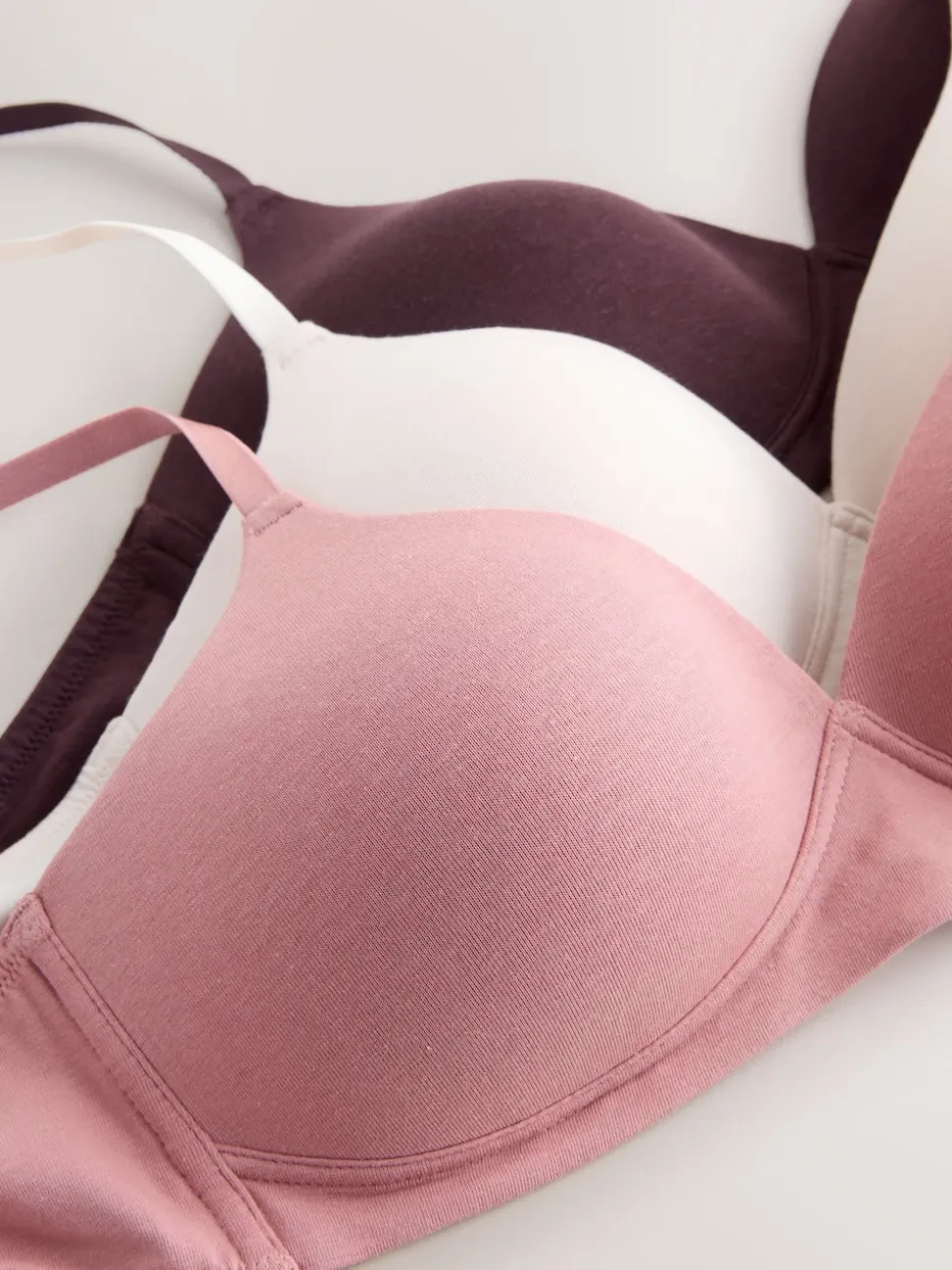 Chocolat/rose/crème - Lot de 3 soutiens-gorge en mélange de coton Ultimate Comfort