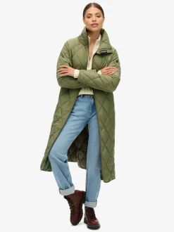 Ciboulette verte - Superdry Manteau de doublure Superlong Courtepointe