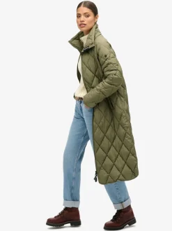 Ciboulette verte - Superdry Manteau de doublure Superlong Courtepointe