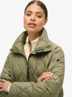 Ciboulette verte - Superdry Manteau de doublure Superlong Courtepointe