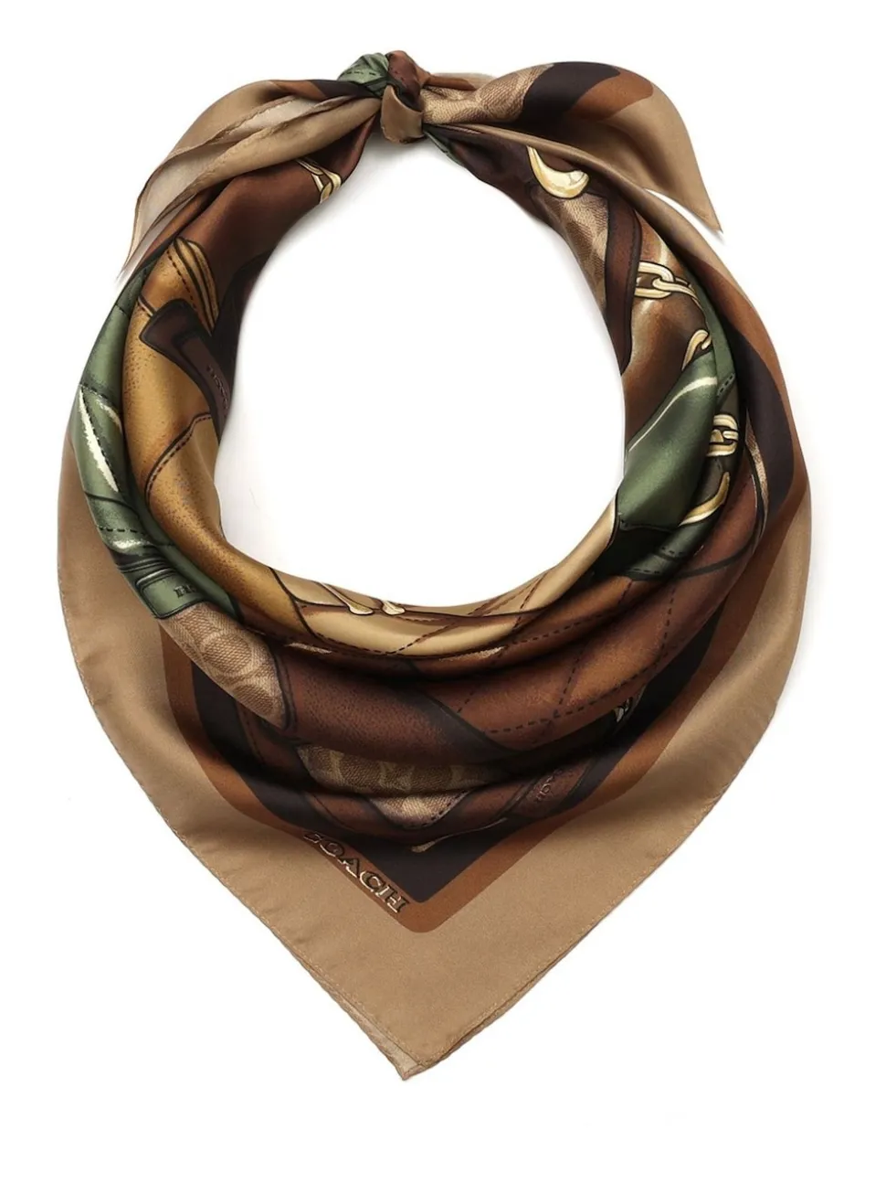 COACH Foulard carré en soie imprimé tigré