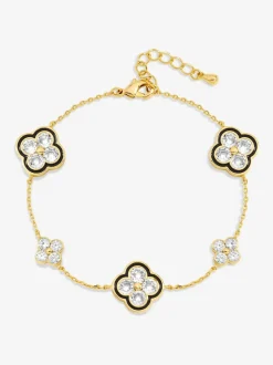 Coffret cadeau Jon Richard bracelet trèfle en cristal Jet