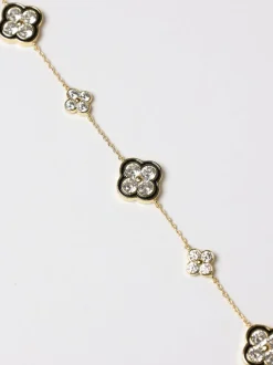 Coffret cadeau Jon Richard bracelet trèfle en cristal Jet