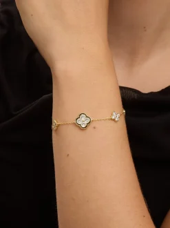 Coffret cadeau Jon Richard bracelet trèfle en cristal Jet