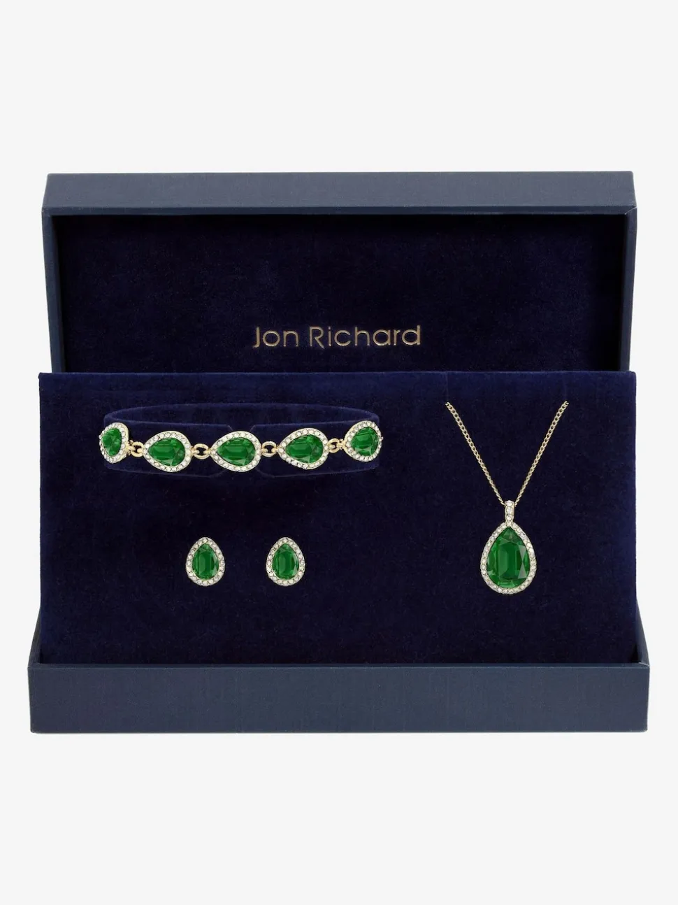 Coffret cadeau Jon Richard Emerald Pear Drop Trio Ensemble