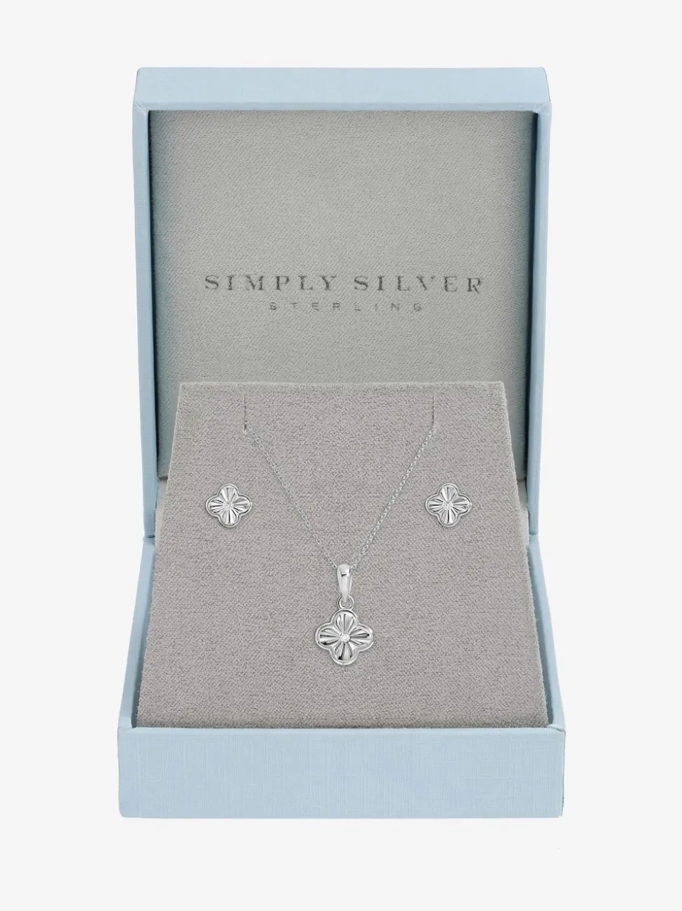 Coffret cadeau Simply Silver coffret cadeau avec trèfle à losanges polis