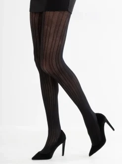 Collants Pour Moi Rayure Dentelle