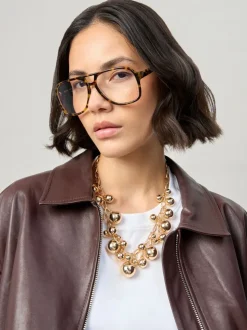 Collier Aela Or à col en grappes de sphères