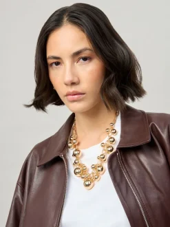 Collier Aela Or à col en grappes de sphères
