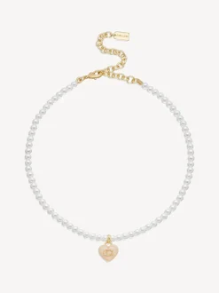 Collier choker COACH Signature en perles de cœur