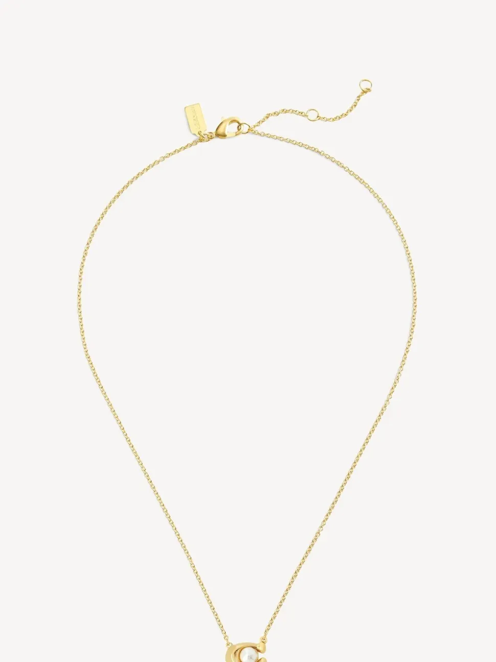 Collier COACH Tone Pearl Signature Pendentif