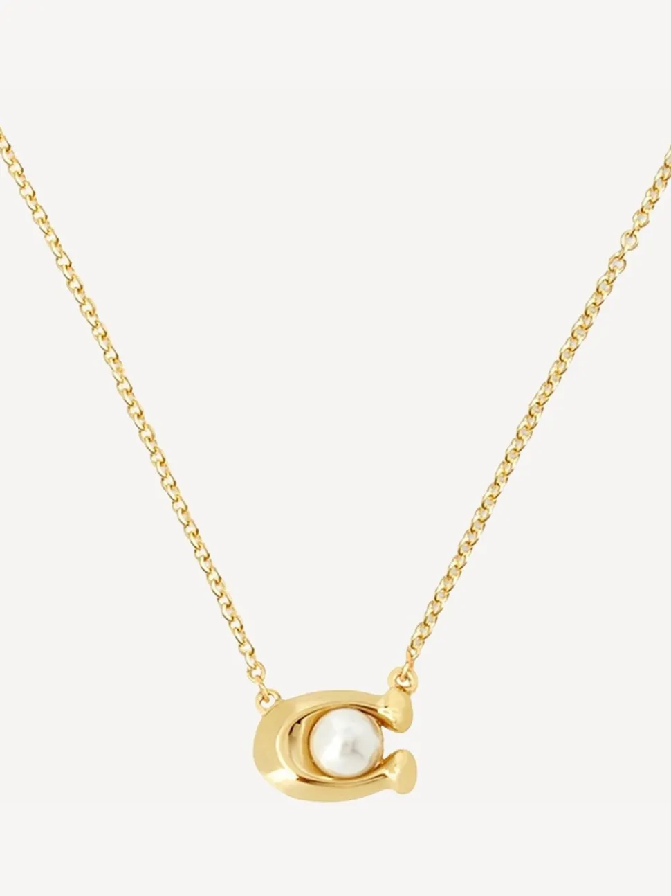 Collier COACH Tone Pearl Signature Pendentif