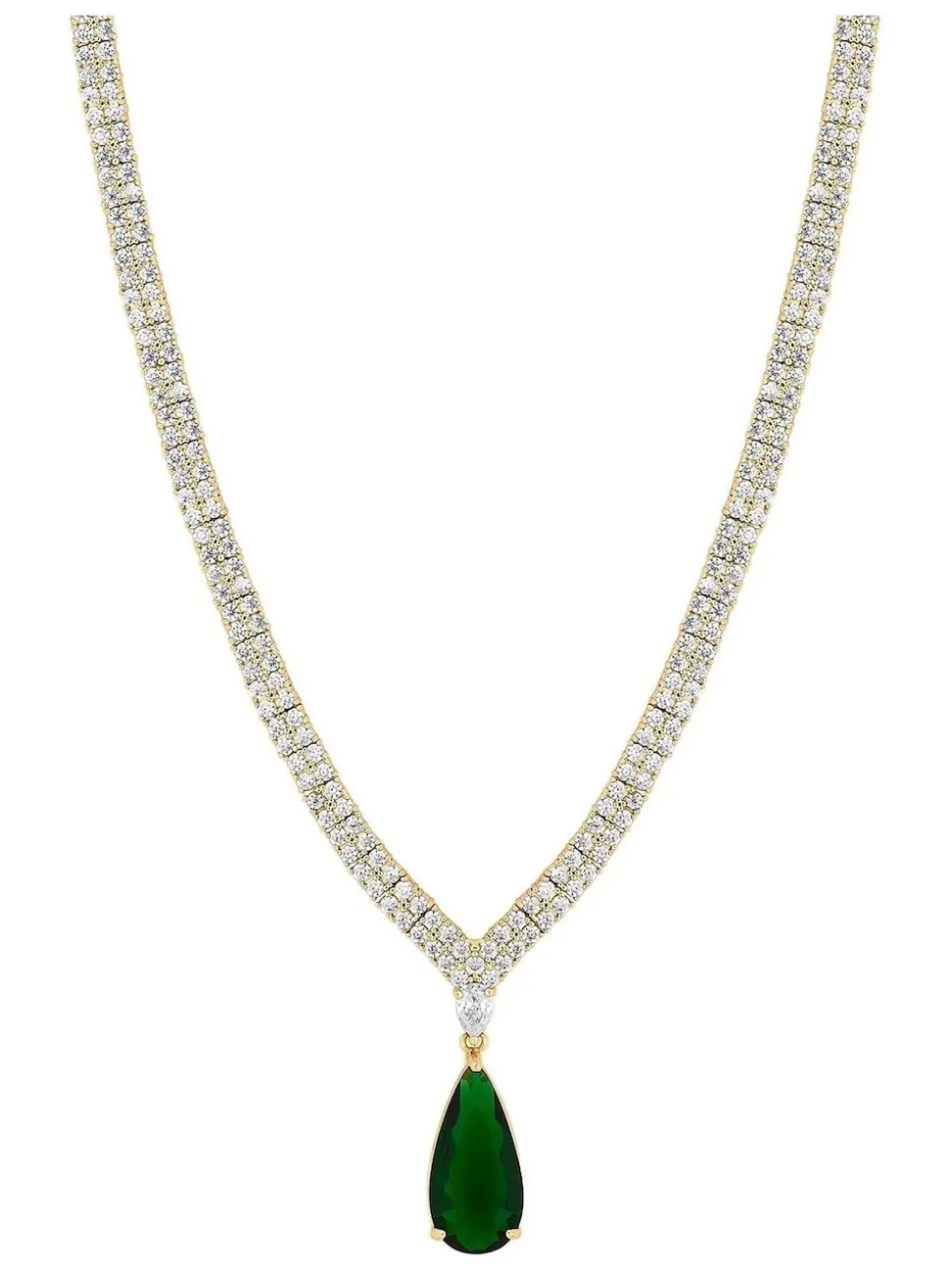 Collier Jon Richard en forme de goutte de poire vert émeraude Collier cadeau en boîte de zircone