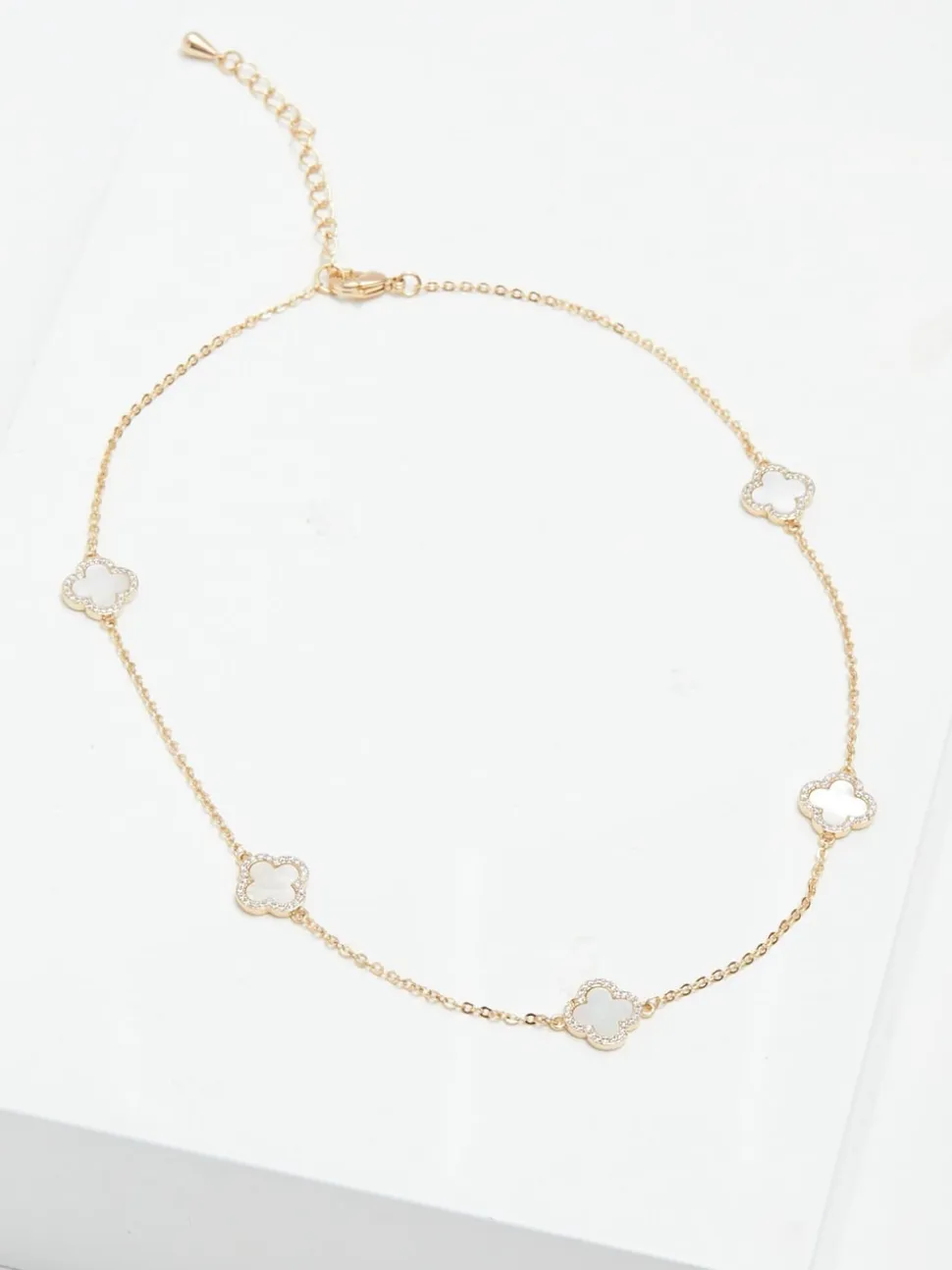 Collier Jon Richard plaqué et en nacre avec trèfle