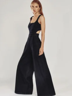 Combinaison ample en denim Reiss Dionna à découpes