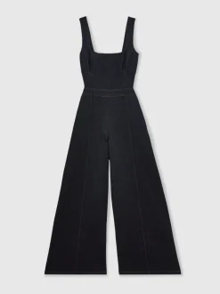 Combinaison ample en denim Reiss Dionna à découpes