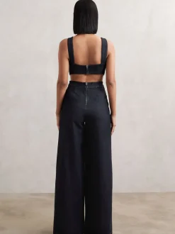 Combinaison ample en denim Reiss Dionna à découpes
