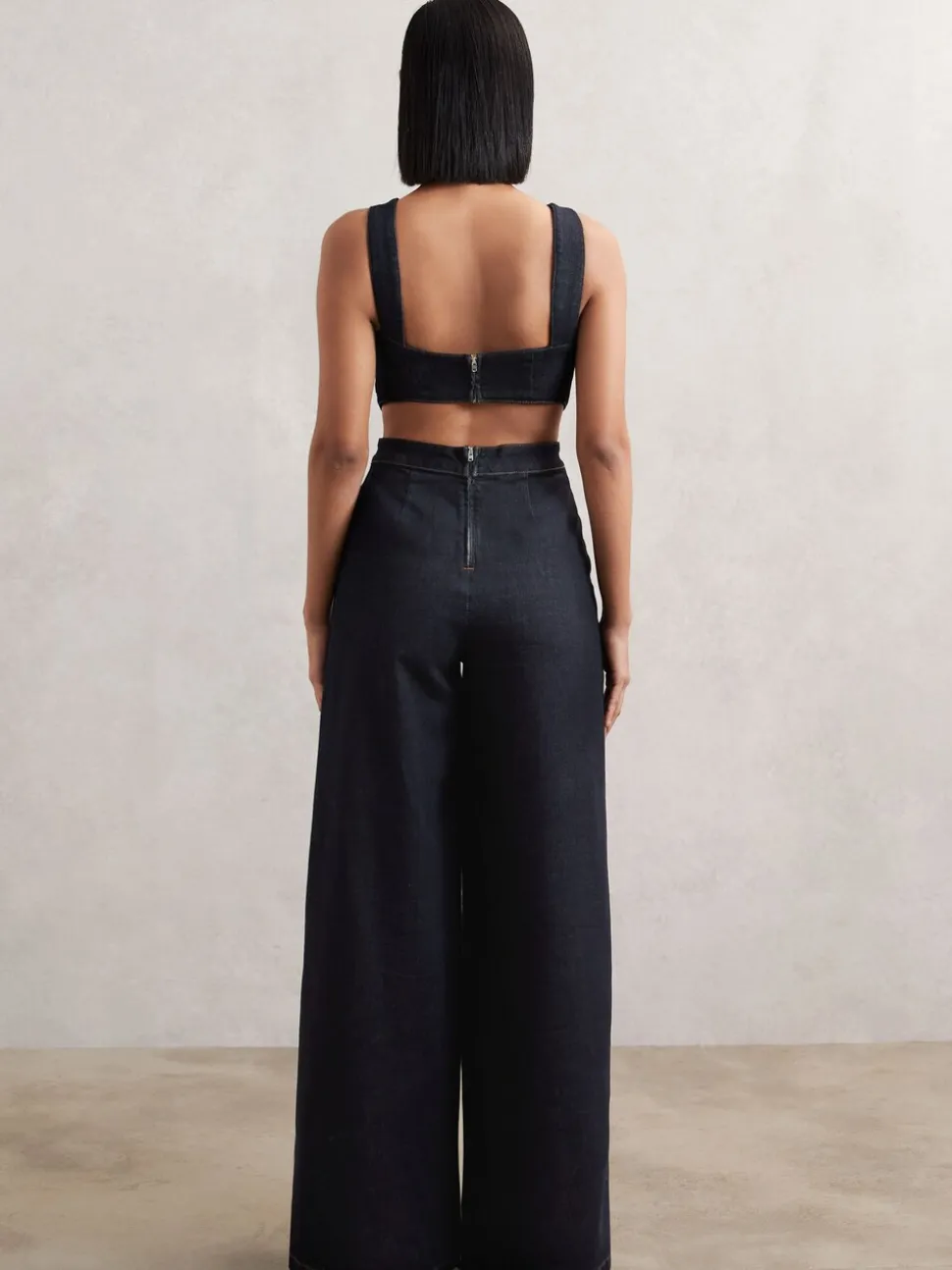 Combinaison ample en denim Reiss Dionna à découpes