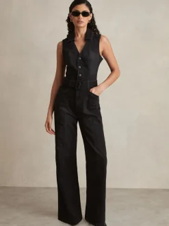 Combinaison en denim Paige sans manches