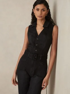 Combinaison en denim Paige sans manches