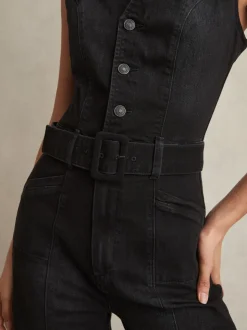 Combinaison en denim Paige sans manches