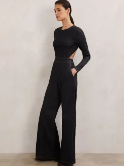 Combinaison en Denim Reiss Sanata à Jambe large et dos ouvert