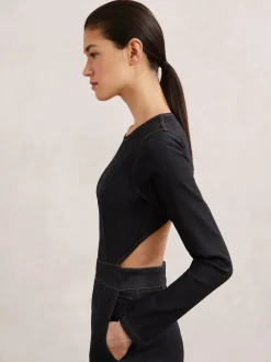 Combinaison en Denim Reiss Sanata à Jambe large et dos ouvert