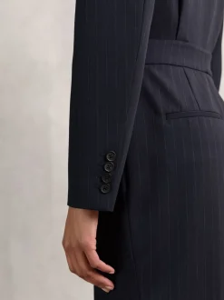 Combinaison habillée ample Reiss Rhoda en laine à fines rayures