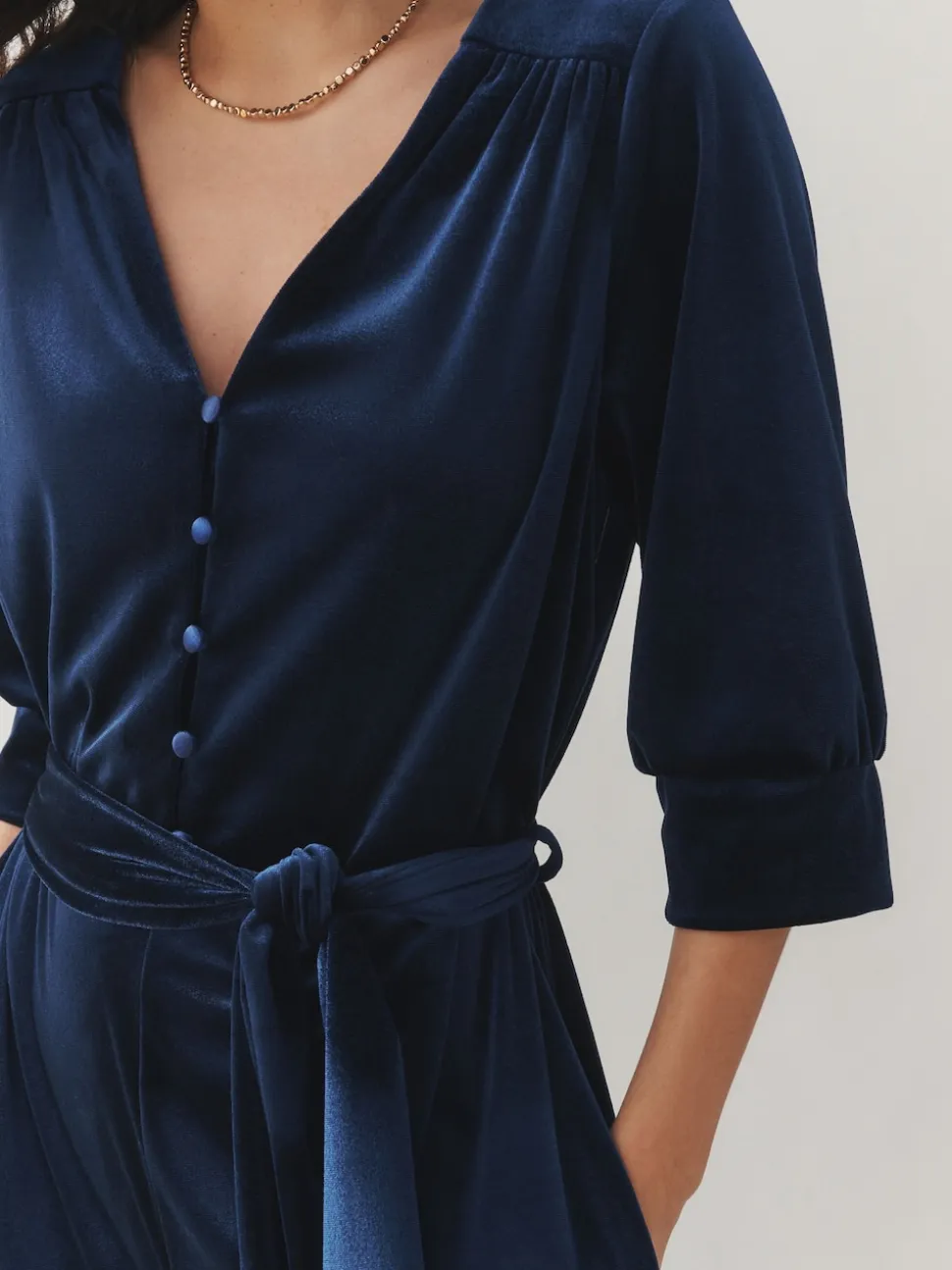 Combinaison Laura Ashley Velvet à taille élastique à jambe large