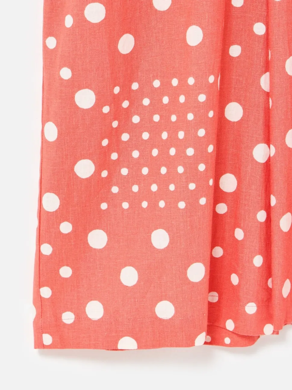 Combinaison Oliver Bonas en mélange de lin à imprimé pois et taille ceinturée