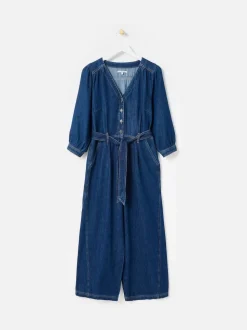 Combinaison Oliver Bonas en Denim à Col en V Ceinturée