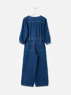 Combinaison Oliver Bonas en Denim à Col en V Ceinturée