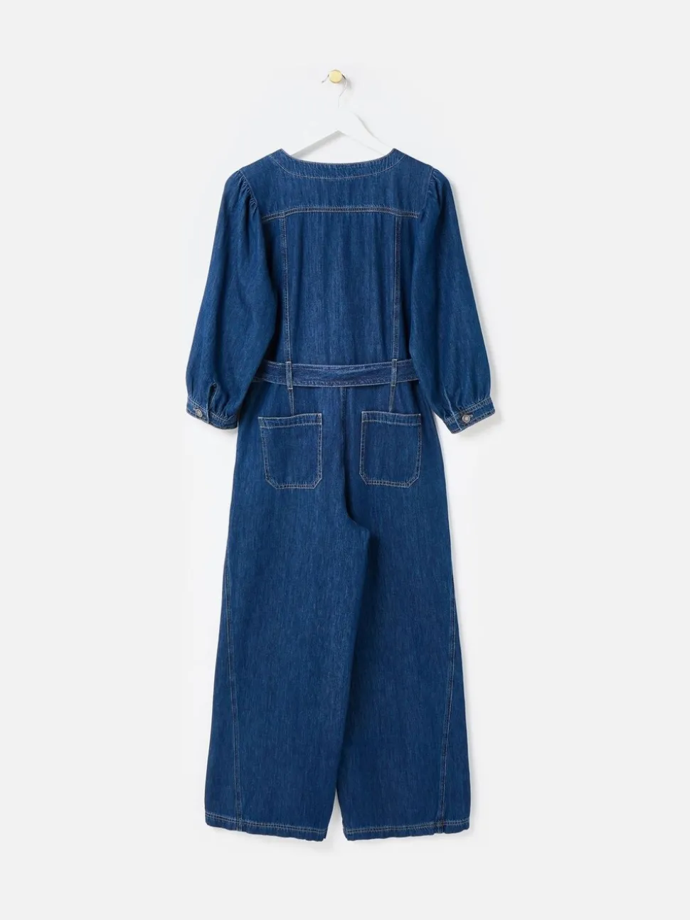Combinaison Oliver Bonas en Denim à Col en V Ceinturée