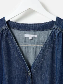 Combinaison Oliver Bonas en Denim à Col en V Ceinturée