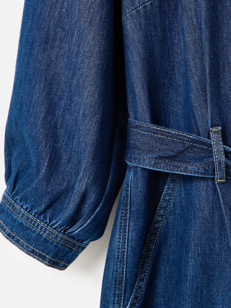 Combinaison Oliver Bonas en Denim à Col en V Ceinturée