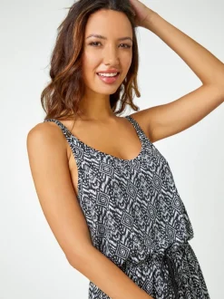 Combinaison Roman À motifs extensible en jersey