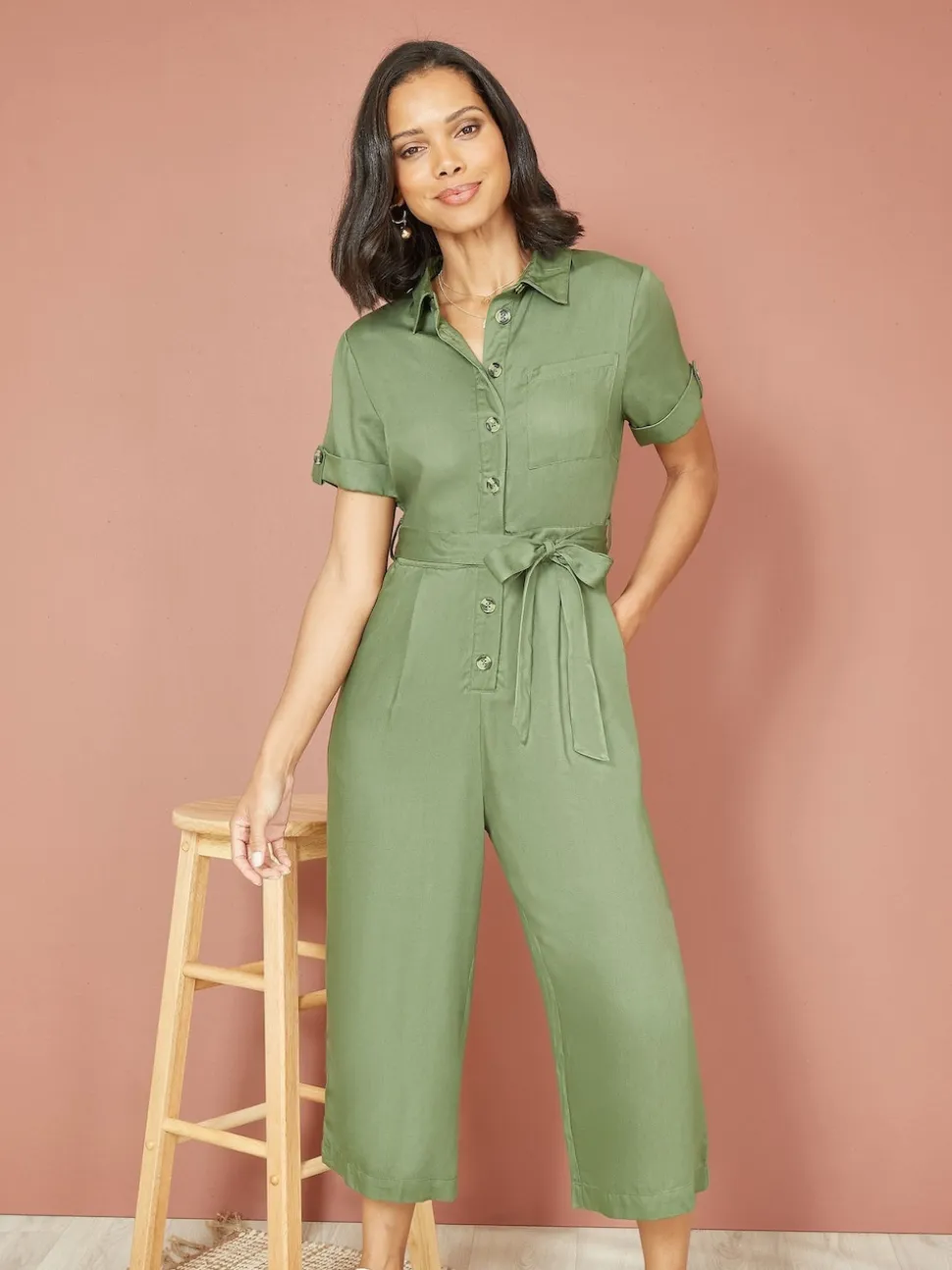 Combinaison utilitaire en viscose sergée Yumi