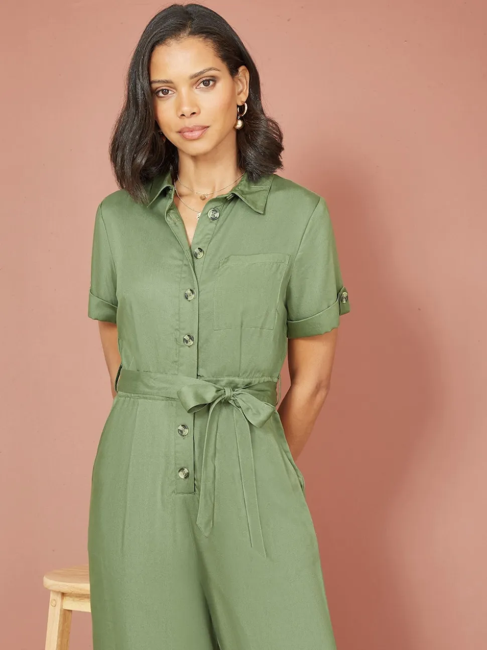 Combinaison utilitaire en viscose sergée Yumi