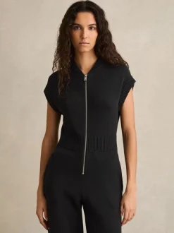 Combinaison zippée en maille de coton Reiss Nellie