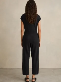 Combinaison zippée en maille de coton Reiss Nellie