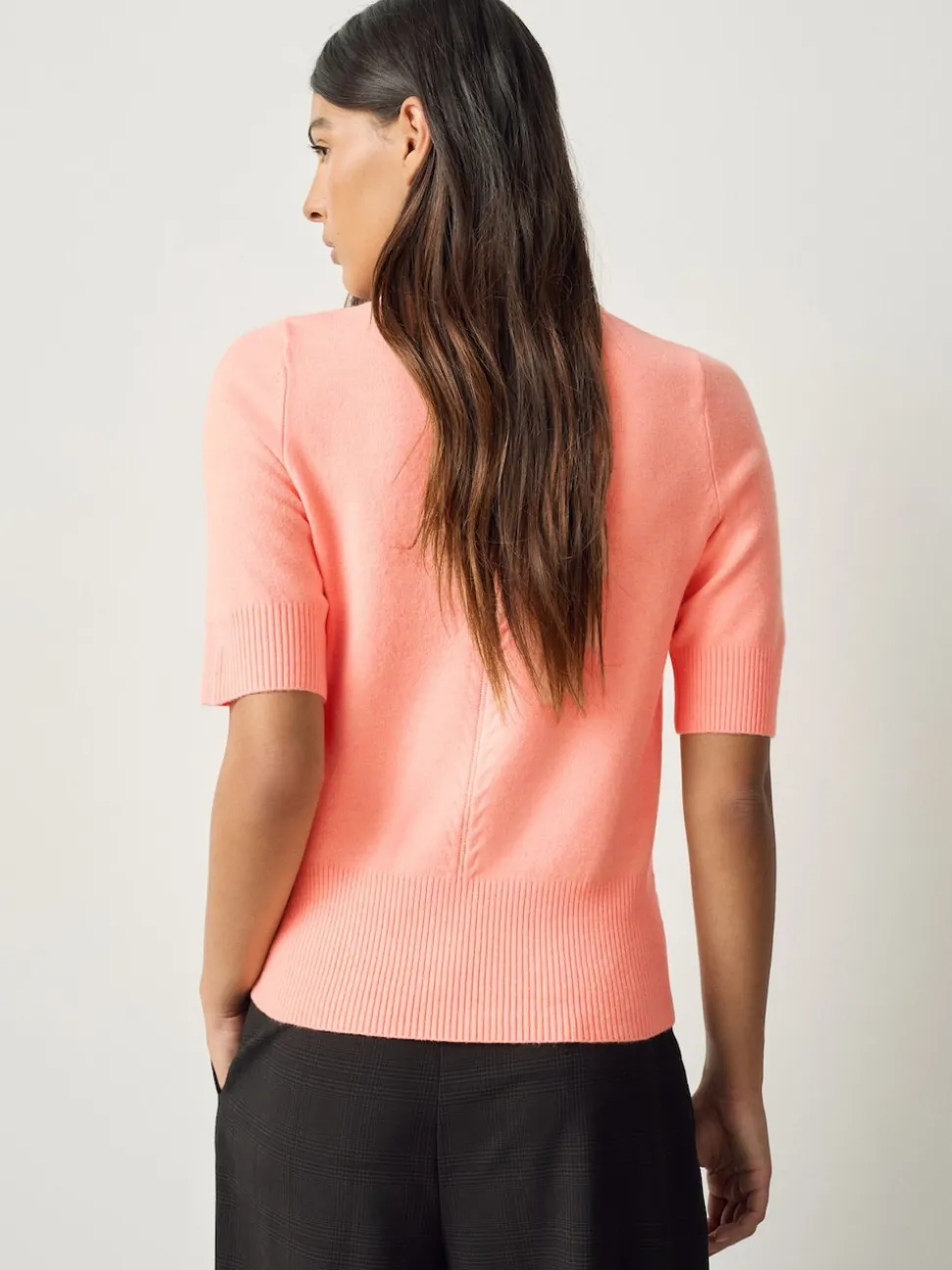 Corail Fluro - Haut super doux en maille à manches courtes