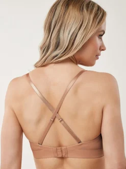 Couleur praline - Soutien-gorge lissant long à dos léger A-E sans bretelles