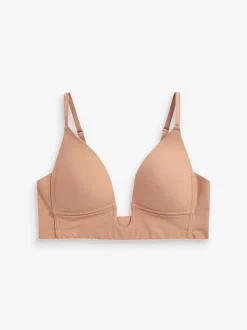 Couleur praline - Soutien-gorge multiposition A-E à décolleté plongeant profond