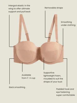 Couleur praline - Soutien-gorge sans bretelles F-K Ultimate Support légèrement rembourré