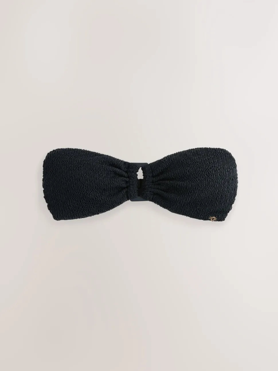 Crinkle noir - Haut de bikini bandeau à bordures