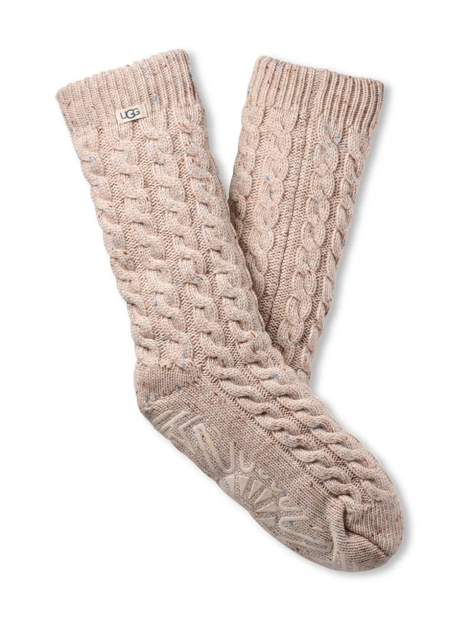 Crème - Chaussettes UGG Elowyn tricotées doublées de polaire