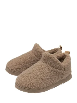 Crème - Chaussons Dunlop pleins en fausse fourrure