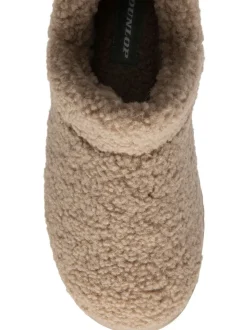 Crème - Chaussons Dunlop pleins en fausse fourrure