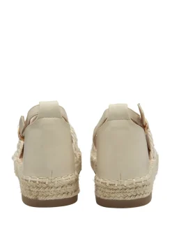 Crème - Chaussures Dunlop à plateforme à lanières de cheville
